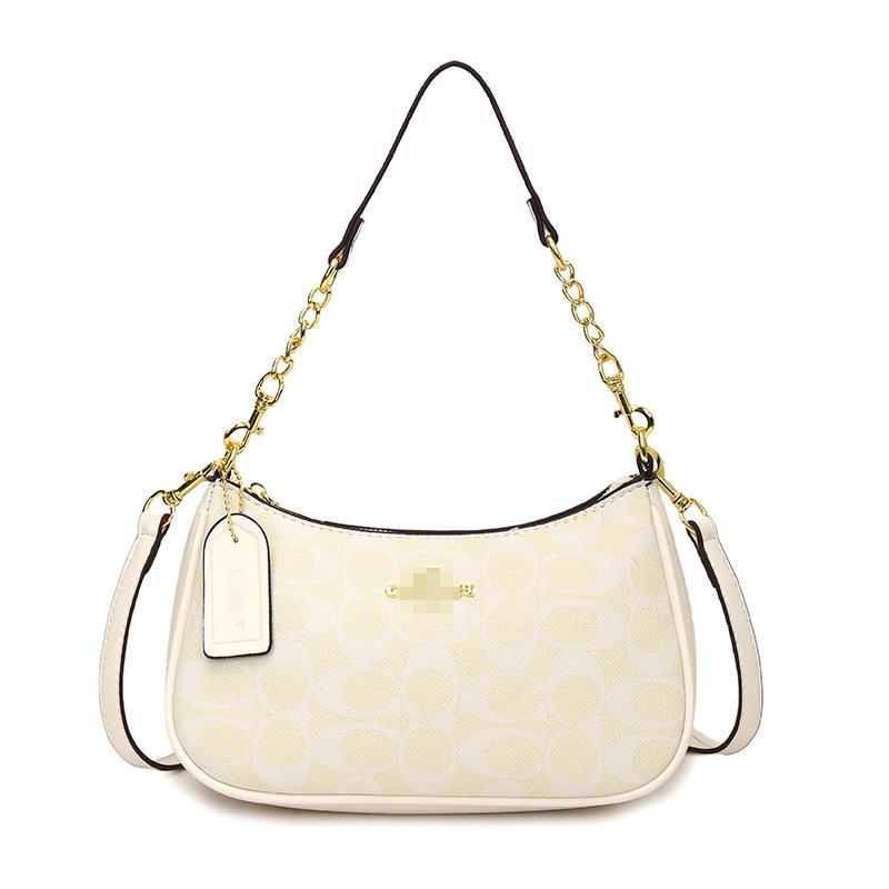 Women's Classic Versatile Crescent Crossbody Bag with Chain Print