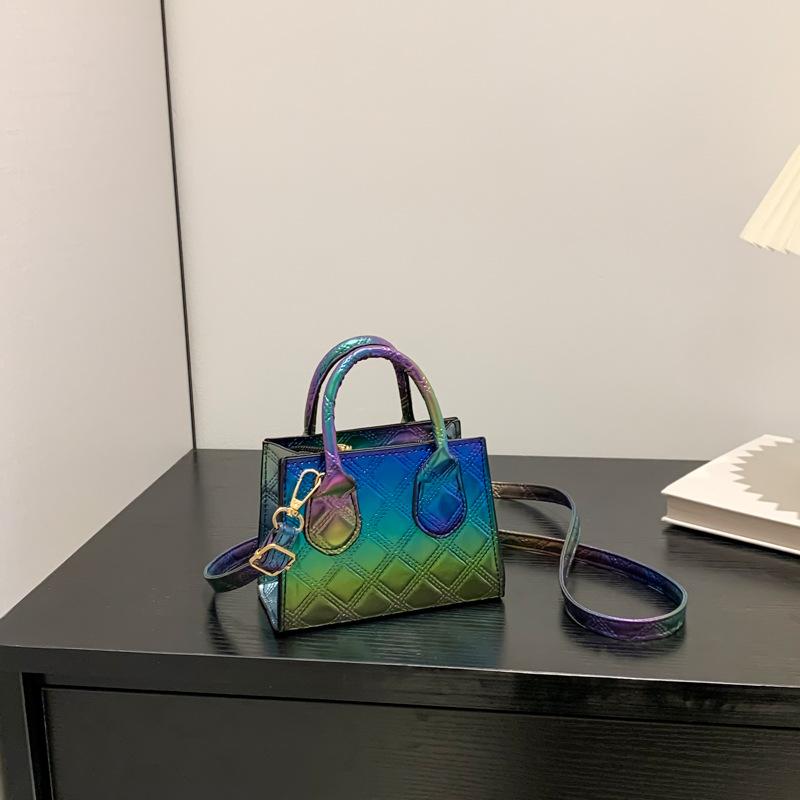 

Retro foreign style small bag women s 2024 spring new simple portable small square bag fashionable glossy women s shoulder bag