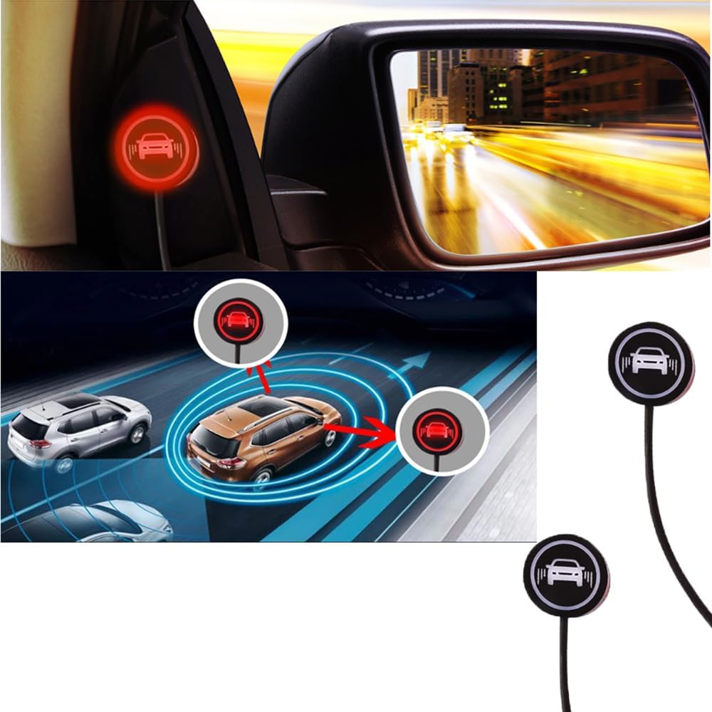 MACHSWON Car Blind Spot Radar Detection System Warning Light, A Pair Of 5V Vehicle Blind Spot Monitoring Parallel Auxiliary Lane Change Warning