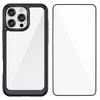 For iPhone 16 Pro Phone Case WANLONFENG XC Series TPU Acrylic Cover with Tempered Glass (Big Lens Hole)
