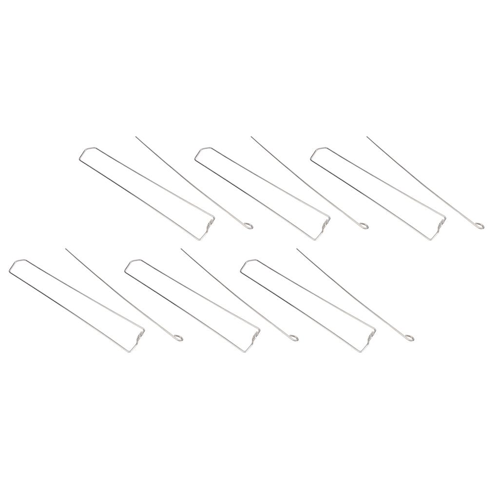 6pcs Clamping Wing Rails for Grilling Chicken Wings Stainless Steel Flat Chicken Wing BBQ Fork Skewe