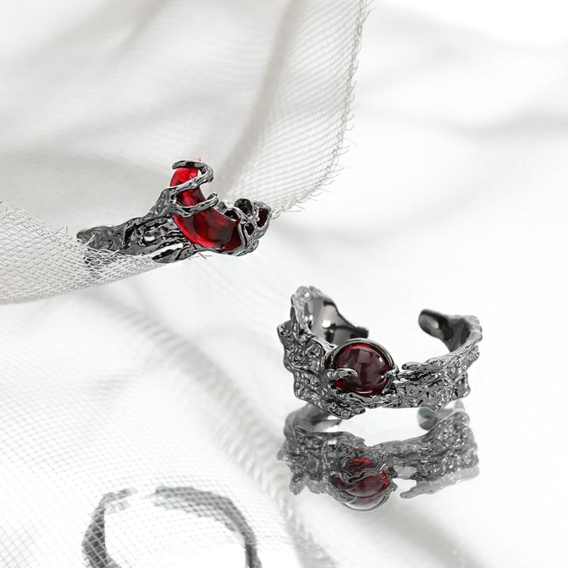Anello Ispirato al Sole/Luna Misura Regolabile Anello Aperto con Finitura Effetto Liquido Accessorio Accattivante per Coppie
