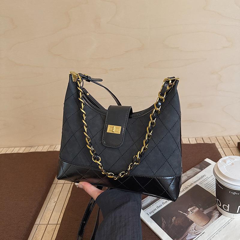 

Новая сумка-цепочка с бриллиантами, женская модная универсальная сумка под мышкой, сумка на плечо, сумка-мессенджер чёрный