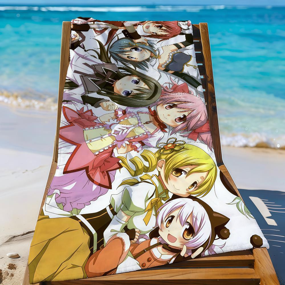 Anime Puella Magi M-Madoka Magica-S Towel Sports Quick Dry Travel Camping Gear Sandproof Soft Light Large Beach Towel