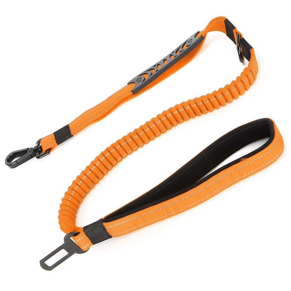 Multi Available Shades Dog Car Leash Stretchy Webbing Elastic Dog Lead  Car Travel Use