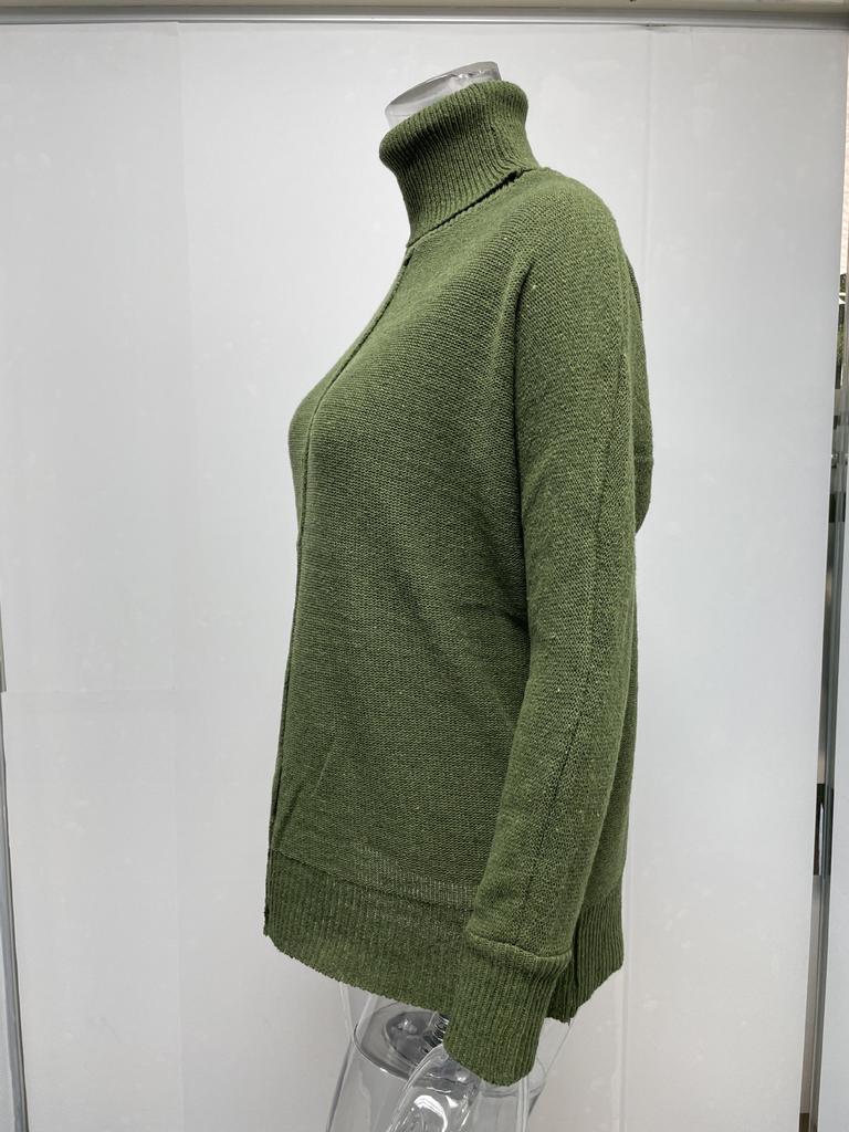 Pullovers Fashion High Neck Loose OL Commuter Knit Big Size Women Pullover Casual Long Sleeved Pullover Soft Elegant Basic Knitted Tops