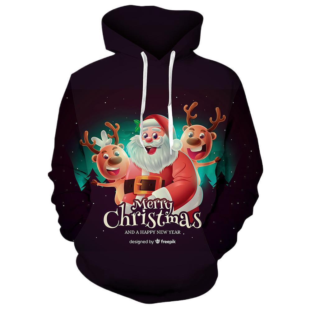 Herren Kapuzenpullover mit Digitaldruck: 2025 Herbst/Winter Schneemann-Thema