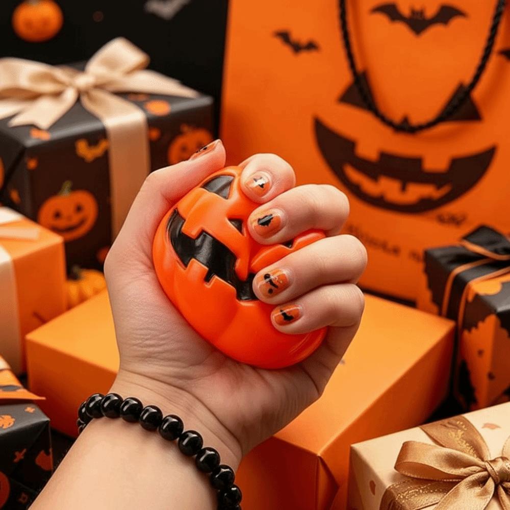 Lightweight Slow Rising Squishy 3D Shaped Relaxing Soft TPR Toy Pumpkin Squeeze Toy Treat Handout