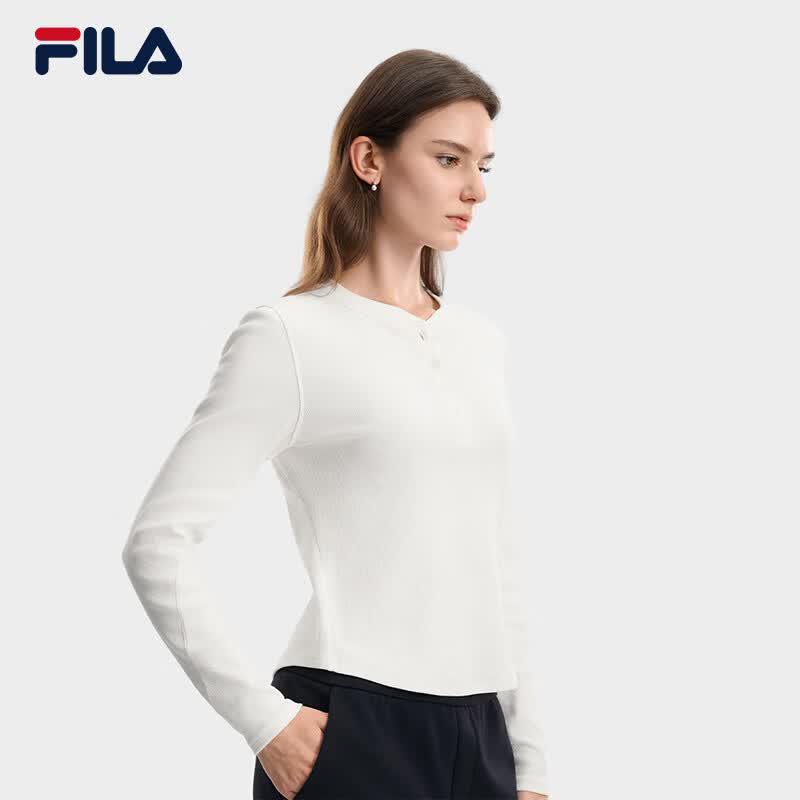 Fila Women's Slim Fit Long Sleeve Henley Top