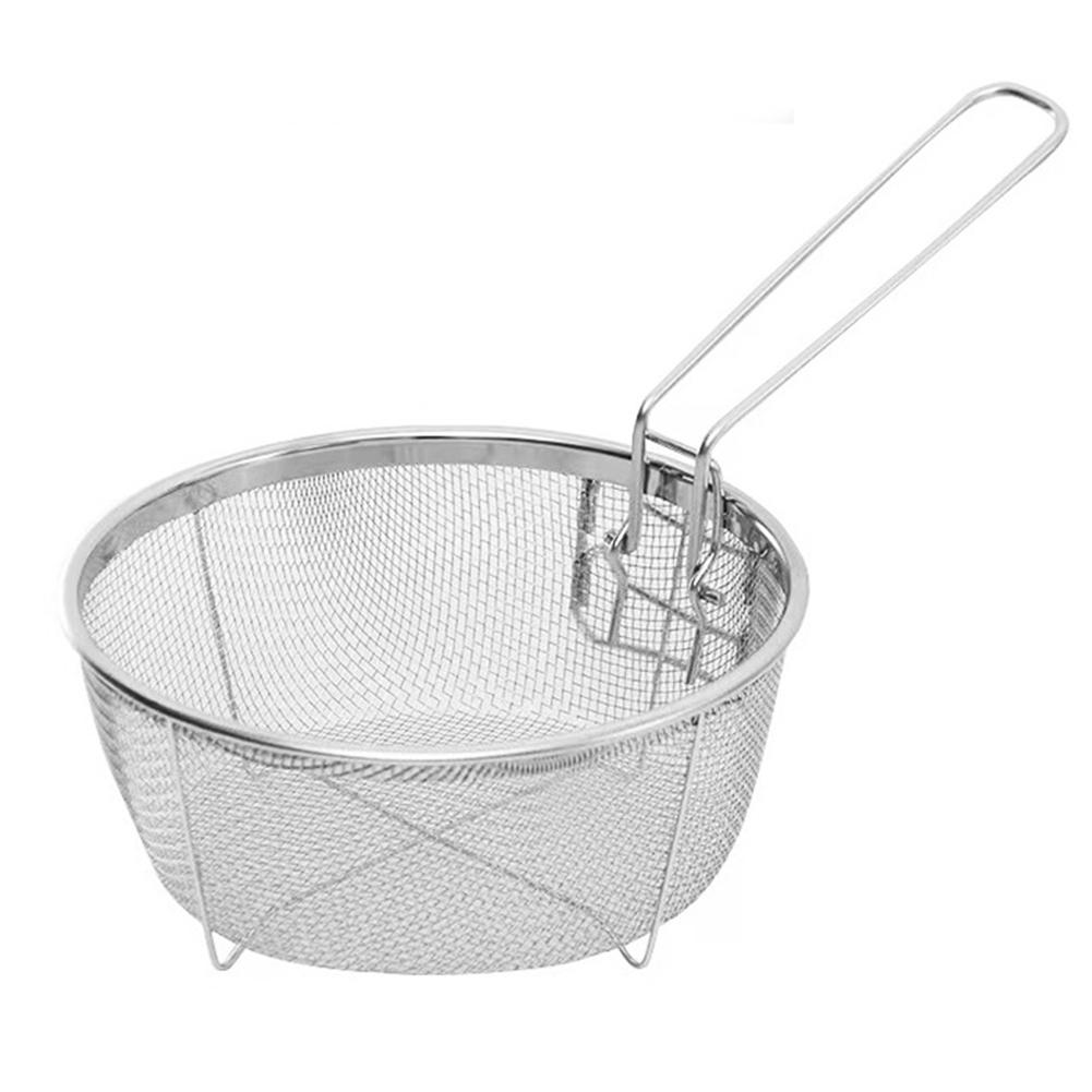 Lightweight and Compact Stainless Steel Deep Fry Basket for Easy Storage