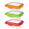 2Pcs Food Preservation Trays Reusable Food Storage Container with Lid Vacuum Sealed Stackable Tray for Picnic Travel