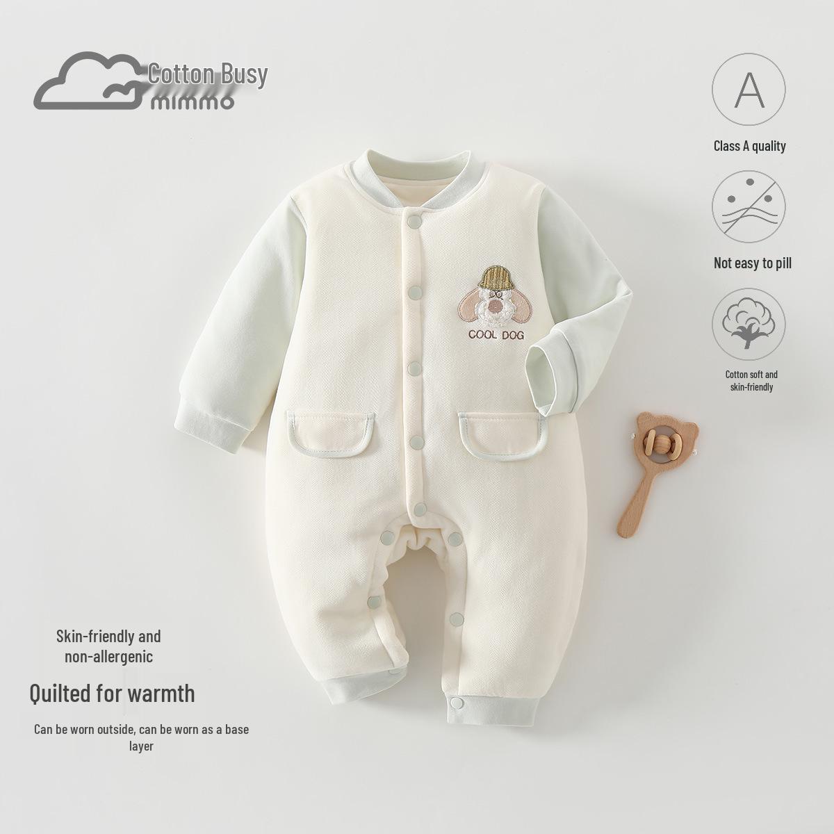 

Autumn/Winter 120g Padded Two-Piece Look Baby Romper for Infants - Anyang Children s Wear 66 cm