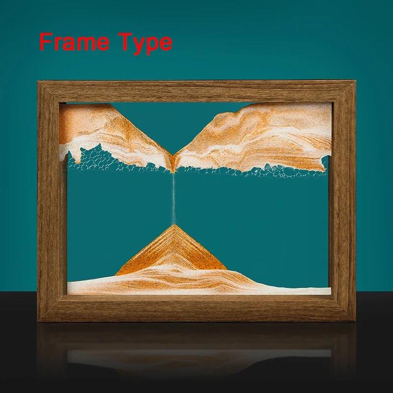 

Песчаный пейзаж Движущаяся картина из песка Зыбучие пески Глубокое море 3D Песочные часы Квадратная деревянная рамка Текучая картина из песка Домашний декор Подарки