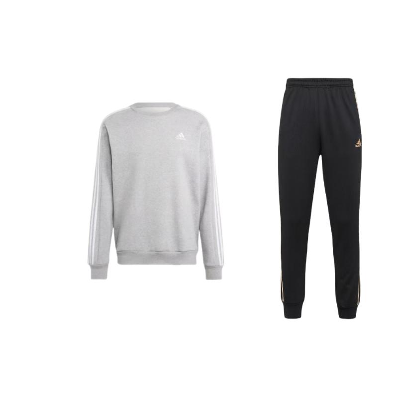 

Adidas Striped Fleece Crewneck Long Sleeve Sweatshirt Vintage Comfortable Long Pants Casual Sports Suit Men Sets TR30P1R-BG+IJ6470 S