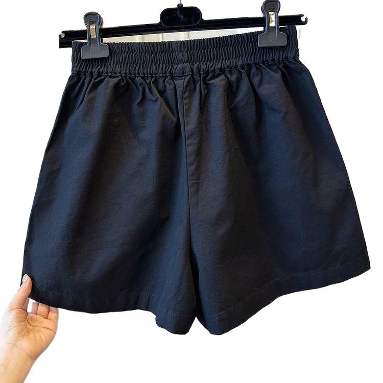 2026 Summer Korean Style High-Waisted Slimming Cotton Shorts with Pockets