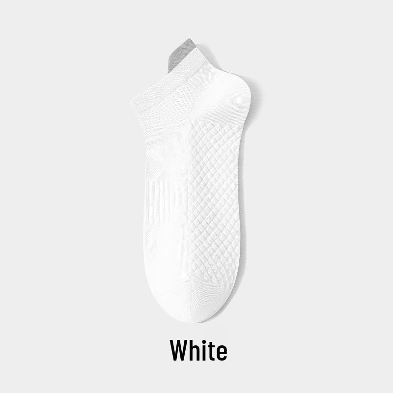 Men's Summer Breathable Cotton Socks - Solid Color, Antibacterial, Odor-Resistant, Thin Casual Sports Boat Socks