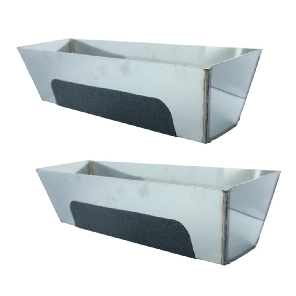 Stainless Steel Mud Pan with Reinforced Band Sturdy Fittings Lightweight Rustproof Anti Slip Metal Plastering Plasterers