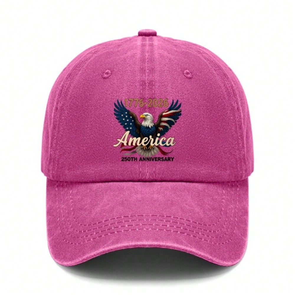 [Patriotic Baseball Cap] 250Th Anniversary AMERICA Eagle Print Polyester Adjustable Vintage Style Baseball Hat For July 4Th Independence Day Memorial
