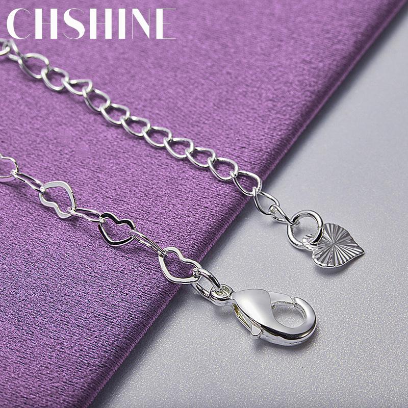 CHSHINE 925 Sterling Silver Three Love Heart Bracelet For Women Fashion Charm Jewelry