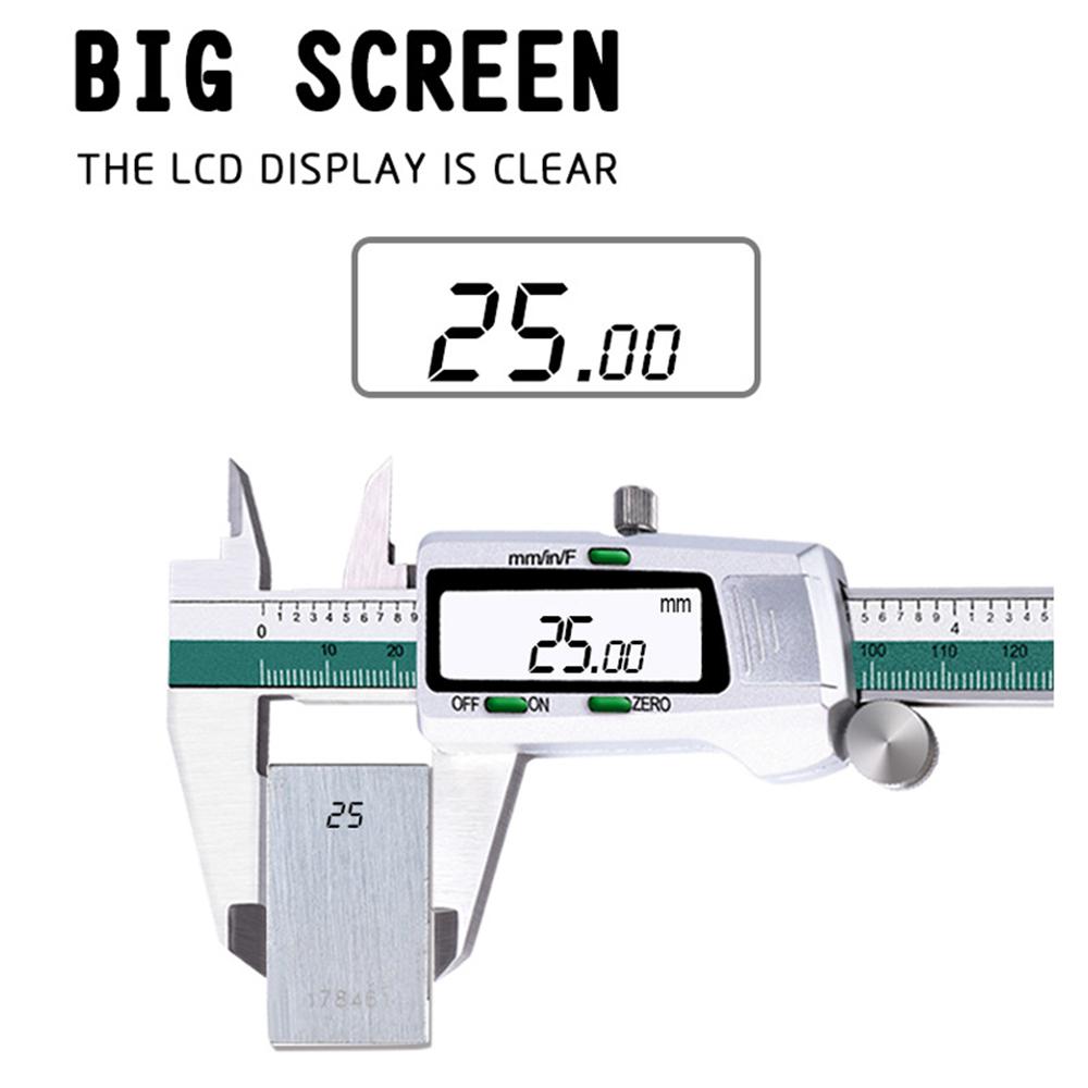 1× 150mm LCD Digital Electronic Vernier Caliper Gauge Stainless Steel Micrometer