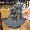 Elegant Resin Desktop Fountain Decoration Home Tabletop Landscape Ornament With Light BallEU Plug 220V