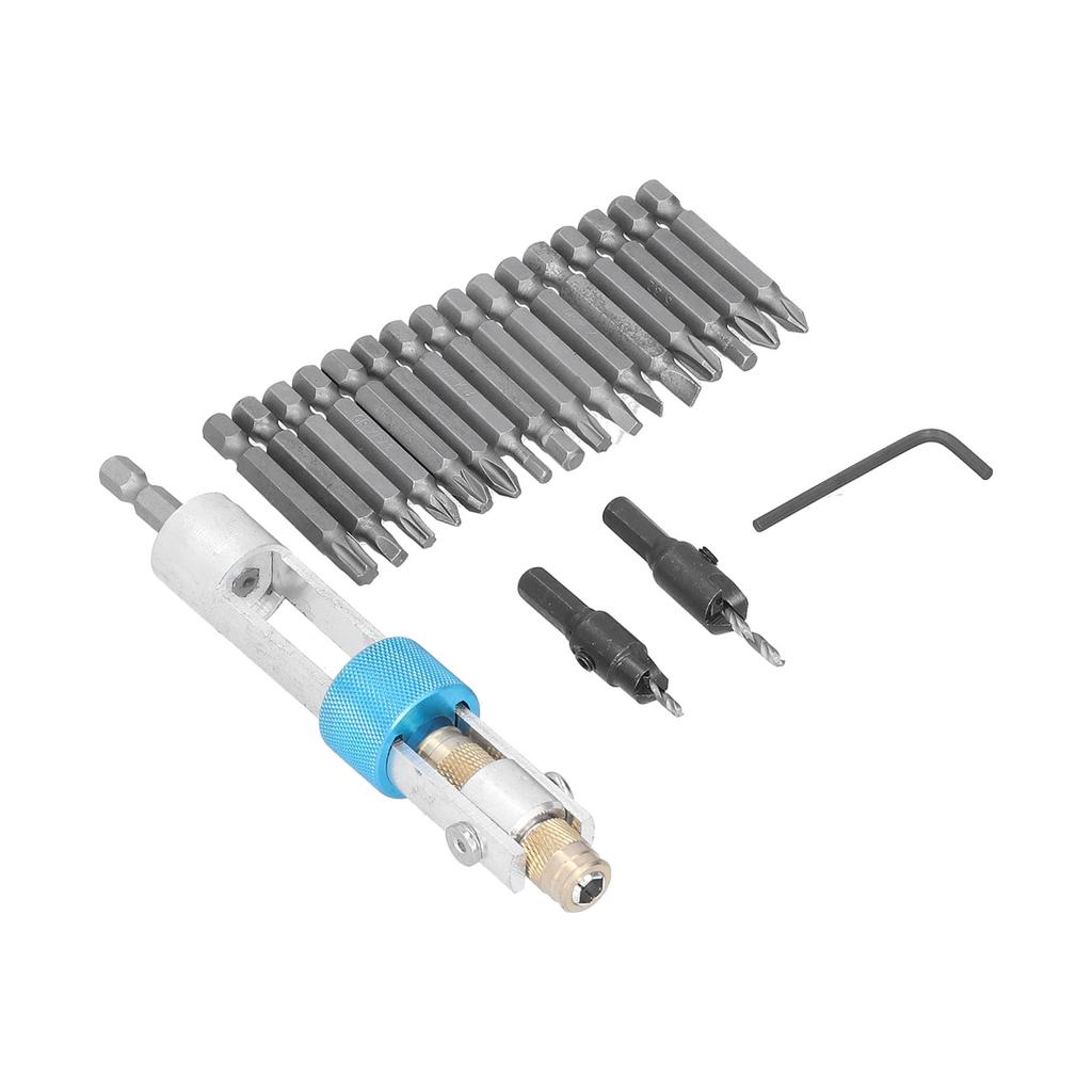 20Pcs/Set Countersink Drill Bit High Speed Steel Screwdriver Bits Screw Driver Converter Hand Tool