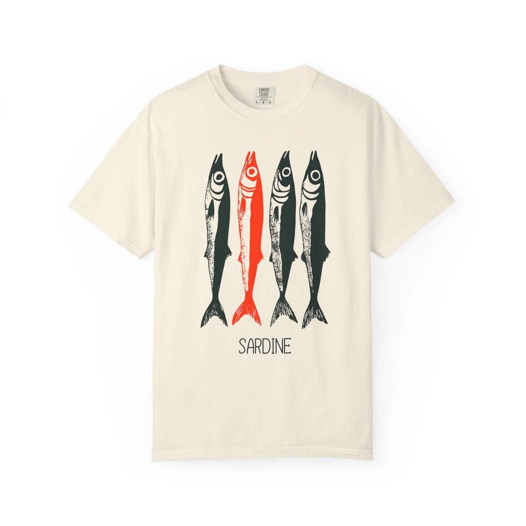 Sardine Fishing Graphic T-Shirt Casual Wear Gift for Enthusiasts All Sizes