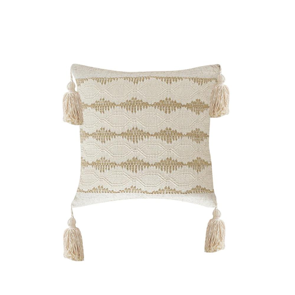 New Rustic Retro Lumbar Pillow Cover with Tassels Cotton Linen Cushion Covers Decorative Pillowcase Farmhouse Decor
