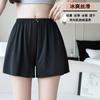 Women's High Waist Shorts Elastic Waist Safety Shorts Ice Silk Solid Color Loose Fit Breathable Anti Chafing Summer Plus Size Bottoms