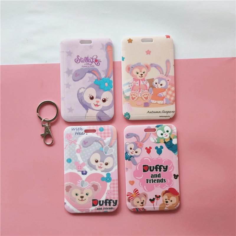 Duffy Bear & Ballet Rabbit Cartoon ID and Card Holder - Hard Shell, Creative Japanese-Korean Style.
