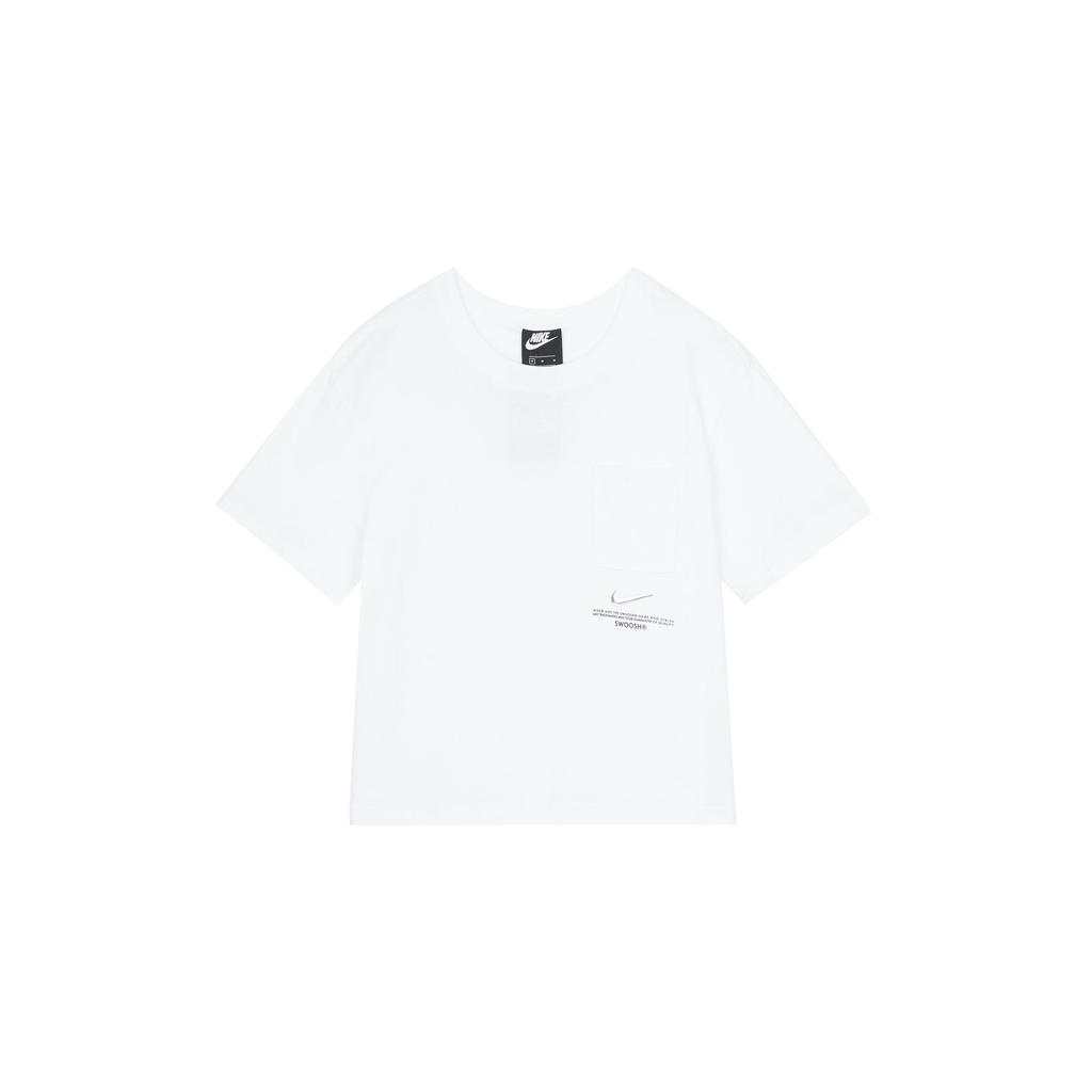 Nike Sportswear Swoosh Short Sleeve Crop Top Women Tops White CZ8912-100