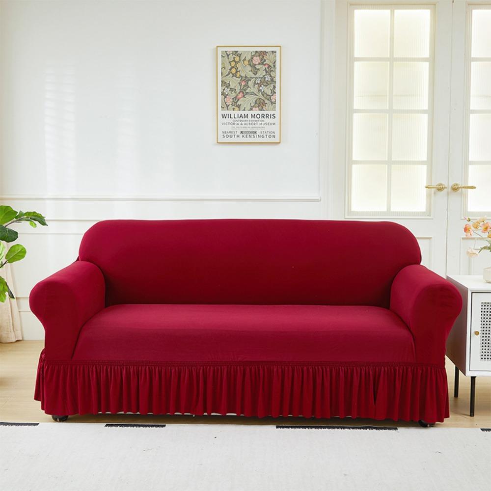 Sofa Protector Full Cover Stretchable Slipcouch Couch Cover with Skirt Soft Fabric