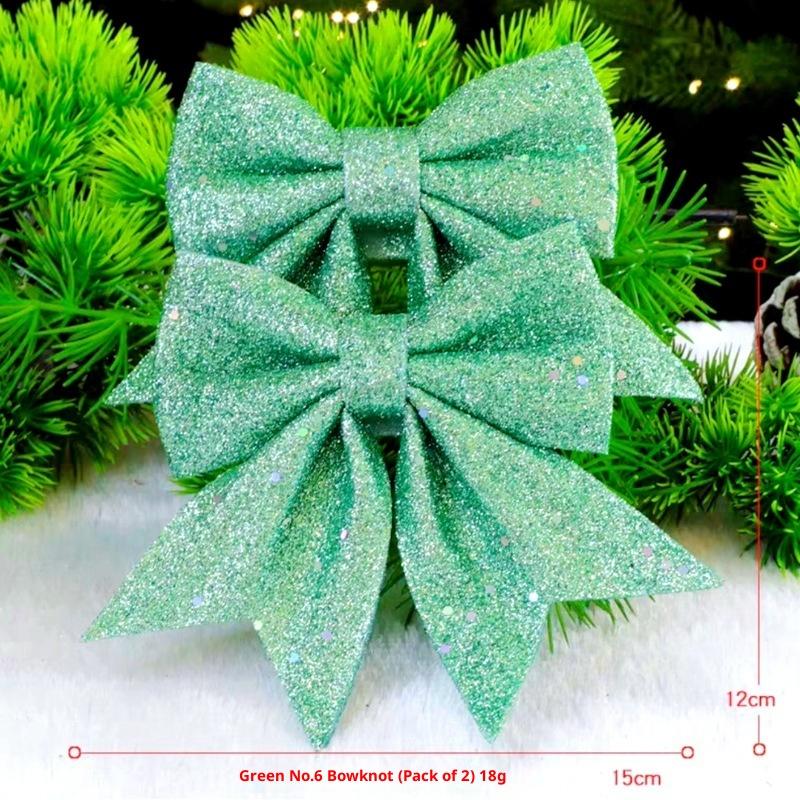 1/2PCS Large Red Gold Sparkling Bow Glitter Christmas Ribbon Bowknot Xmas Tree Hanging Ornaments New Year Home Decoration