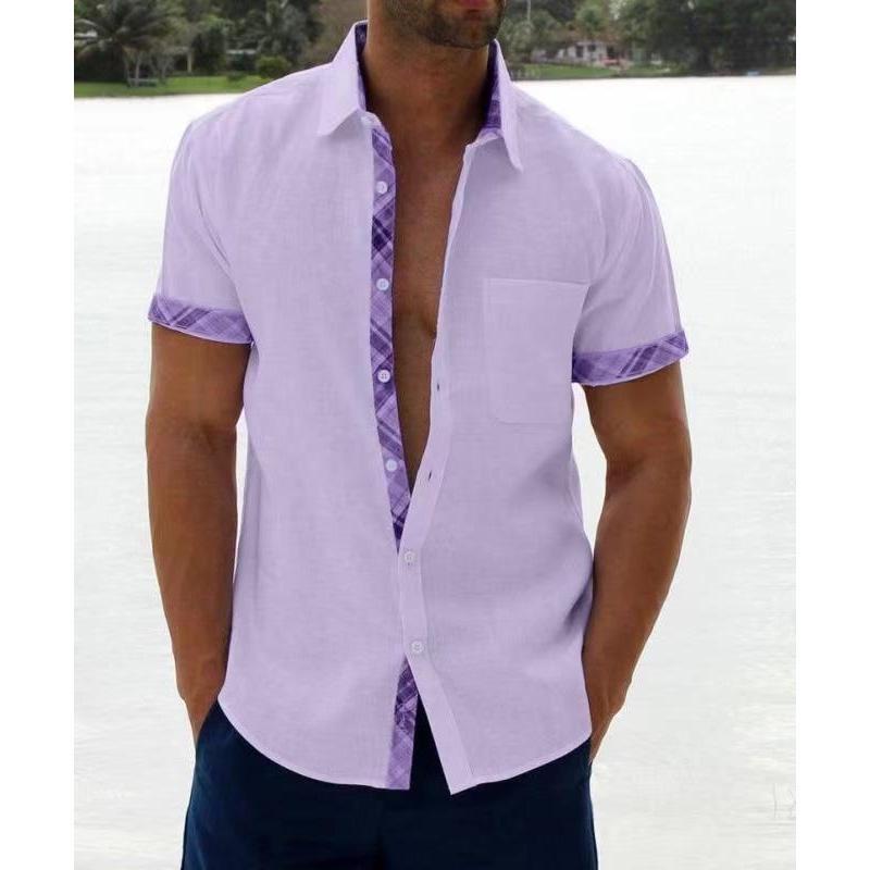 Camisa de manga corta holgada con botones en la parte delantera para hombre, camisa informal de verano con botones para la playa