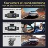 4 Channel Car DVR UHD 1080P 4-Lens Cabin Vehicle Dash Cam 360° All Sides Car Camera Wifi Video Driving Registrator Black Box