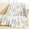 Christmas Snowflake Print Flannel Blanket For Living Room Bedroom Sofa Nap Cover Blanket