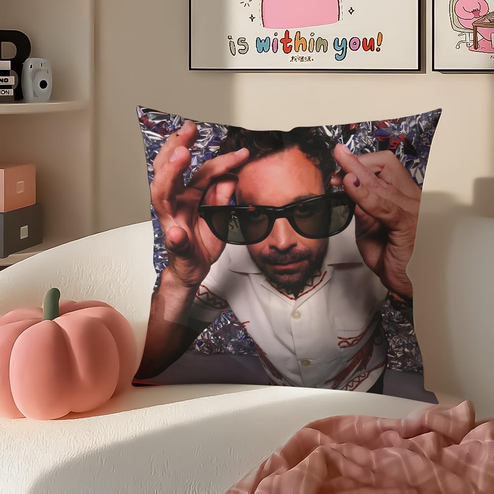 JJimmy FFallon Meme Cushion Cover Pillowcase Short Plush Invisible Zipper Room Sofa Cushion Cover