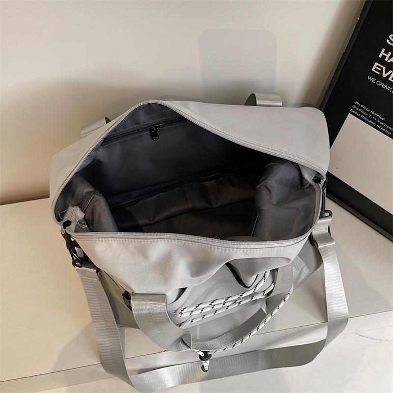 Casual Casual Tote Bag Lightweight Solid Color Travel Luggage Bag Drawstring Portable Oxford Cloth Shoulder Bag Travel