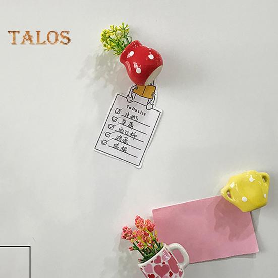 6/8Pcs Mini Ceramic Vase Refrigerator Magnet Home Office Kitchen Locker Fridge 3D Miniature Flower Vase Magnetic Decoration Ornament