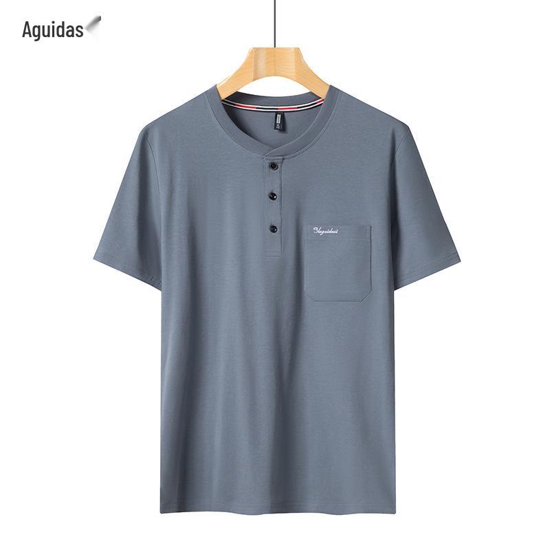 

Men s Pure Cotton Short Sleeve Grandpa T-Shirt - Summer Undershirt for Middle-Aged & Elderly L 60-70 kg