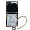 Applicable To Samsung ZFlip6 Mobile Phone Case Trendy Brand Snake Skin Pattern with Hanging Chain Folding Screen New ZFlip5 Protective Case