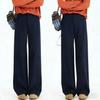2026 Spring Women's Cloud White High-Waisted Wide-Leg Pants - Loose Old Money Style Casual Trousers