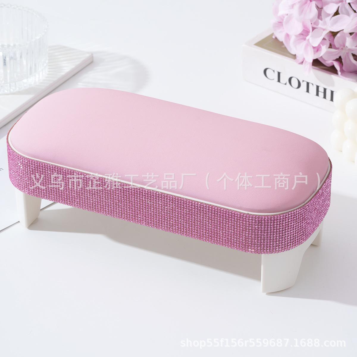 New Diamond Leather Nail Art Hand Pillow PU Leather Removable Nail Art Special Wrist Nail Art Tool Multi-color Hand Pillow розовый