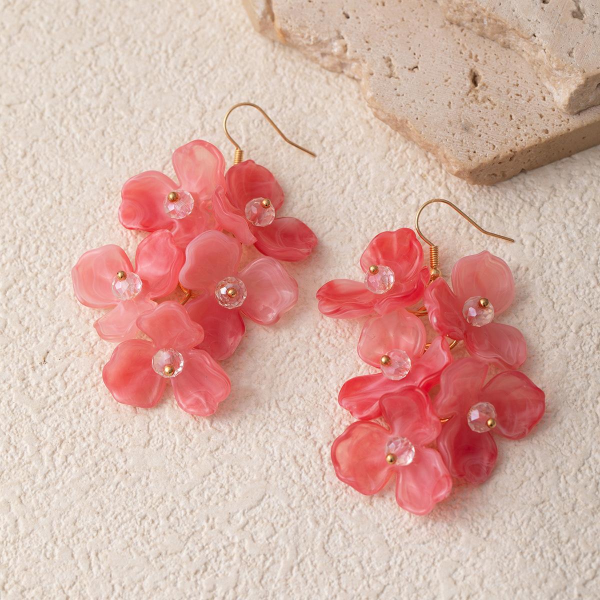 

Summer Mori Lily Of The Valley Flower Stud Earrings Seaside Sweet And Fresh Vacation Style Earrings Temperament Long Fringed Earrings