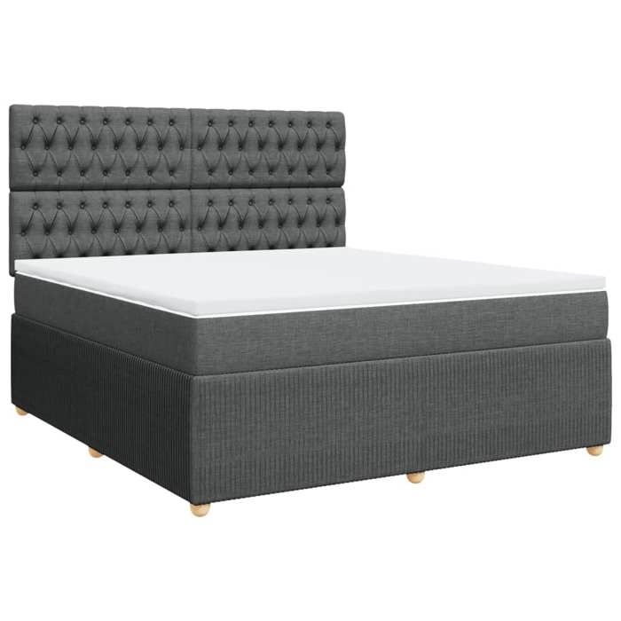 VidaXL Sommier à lattes de lit avec matelas Gris foncé 180x200cm Tissu 3292143
