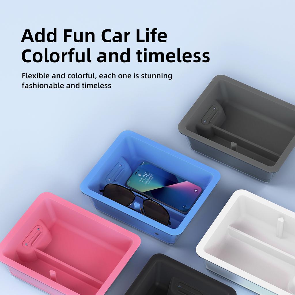 LUCKEASY for Tesla Model 3 Model Y 2023 Central Control Storage Box Ice Crystal Style Armrest Organizer Case Ca Accessories