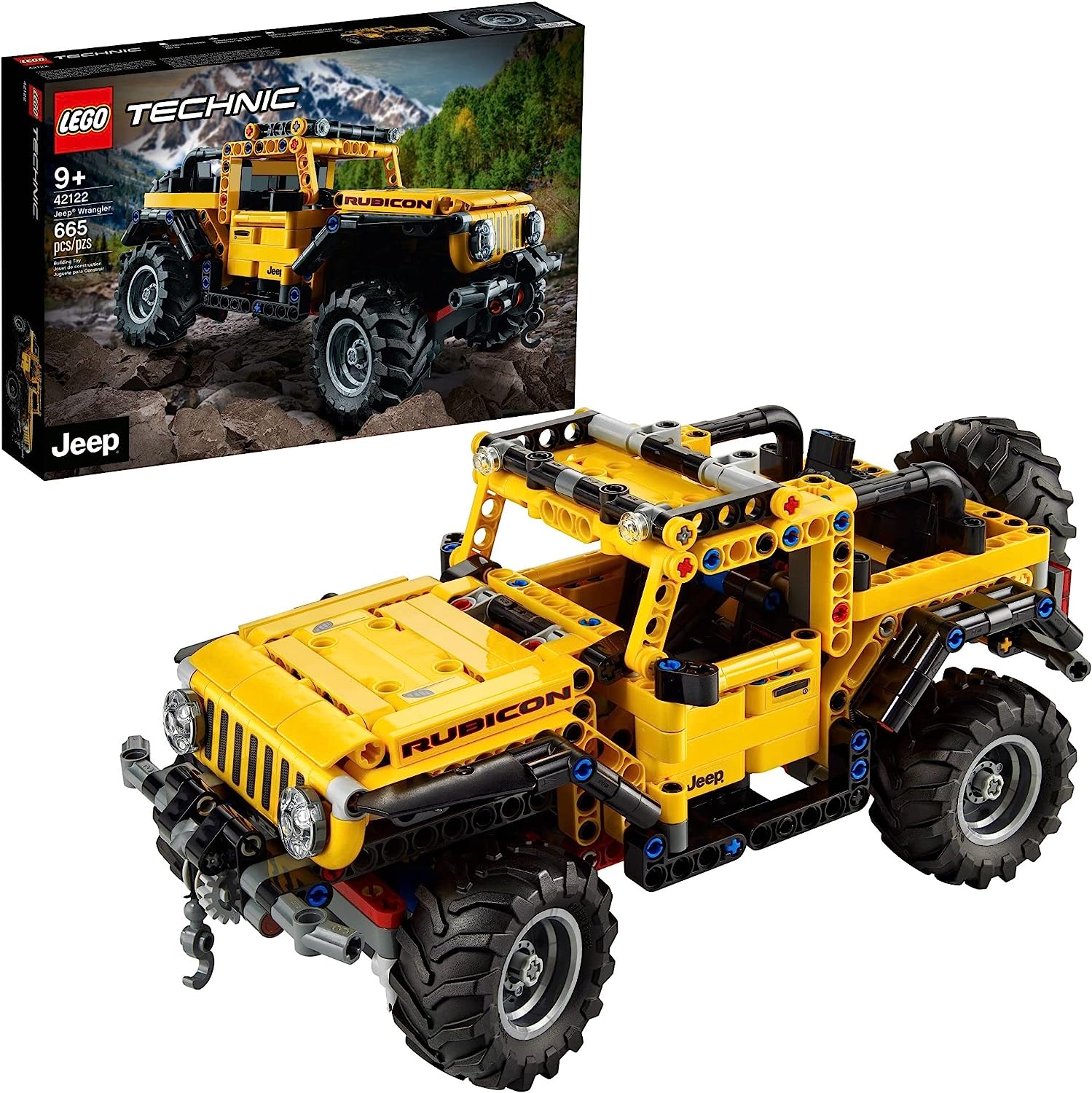 

LEGO 42122 Technic Jeep Wrangler 4x4 Toy Car Model Building Kit, Внедорожный внедорожник повышенной проходимости, Идея подарка для детей, мальчиков и девочек