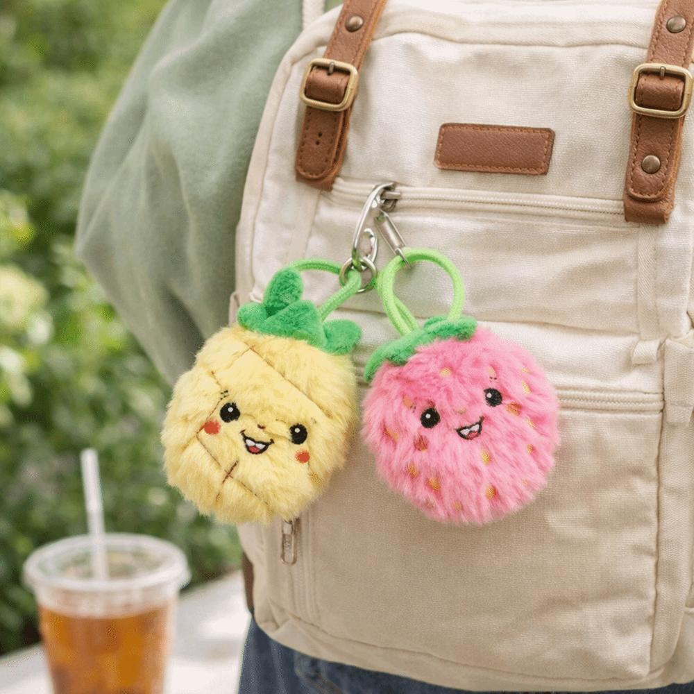 Super Soft-haired Fruit Plush Charm Strawberry/Pineapple Shape Plush Stuffed Doll Christmas Gift
