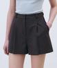LOEIL Minimal Pintuck Bermuda Pants - Charcoal