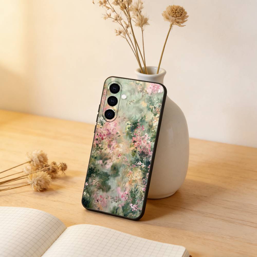 

Oil Painting Flowers Series Phone Case For Samsung Galaxy A73,A72,A71,A70,A53,A52,A51,Soft Silicone Black Cover Samsung a51 4g